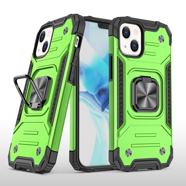 For iPhone 13 mini Magnetic Armor Shockproof TPU + PC Case with Metal Ring Holder