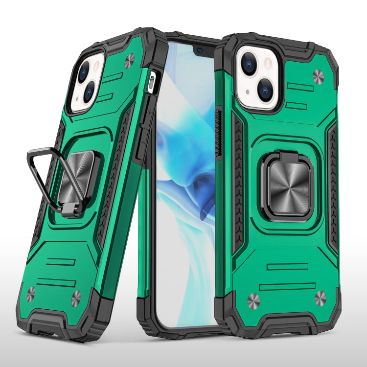 For iPhone 13 mini Magnetic Armor Shockproof TPU + PC Case with Metal Ring Holder