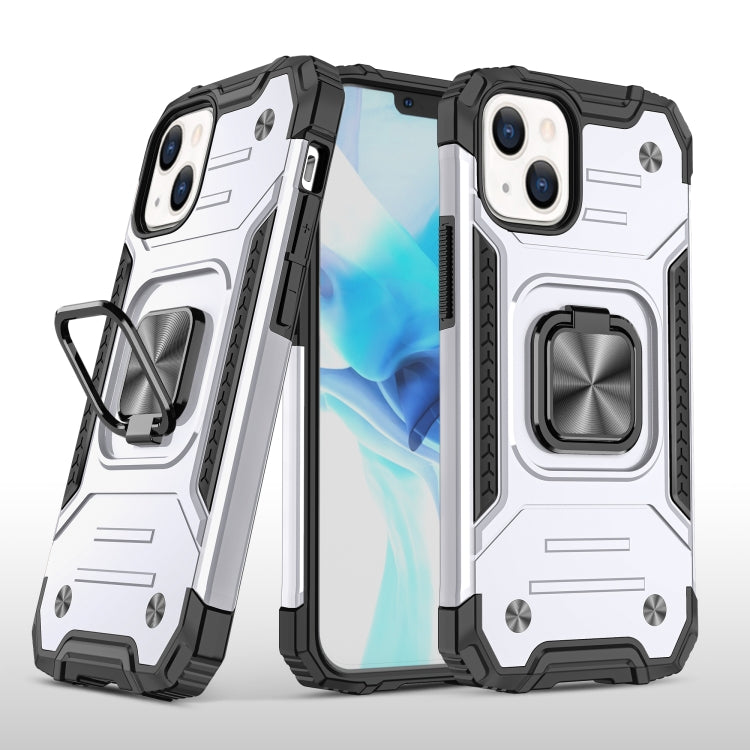 For iPhone 13 mini Magnetic Armor Shockproof TPU + PC Case with Metal Ring Holder