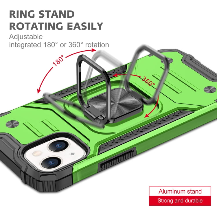 For iPhone 13 Pro Magnetic Armor Shockproof TPU + PC Case with Metal Ring Holder