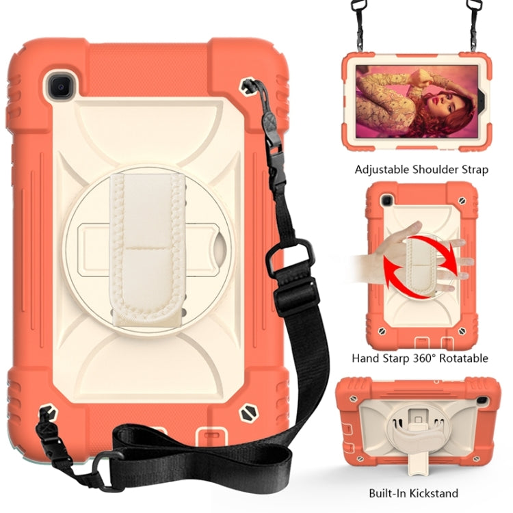 For Samsung Galaxy A7 Lite 8.7 2021 T220 / T225 Shockproof PC + Silicone Combination Case with Holder & Hand Strap & Shoulder Strap