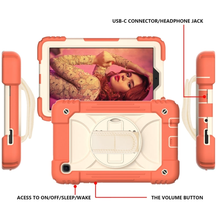 For Samsung Galaxy A7 Lite 8.7 2021 T220 / T225 Shockproof PC + Silicone Combination Case with Holder & Hand Strap & Shoulder Strap