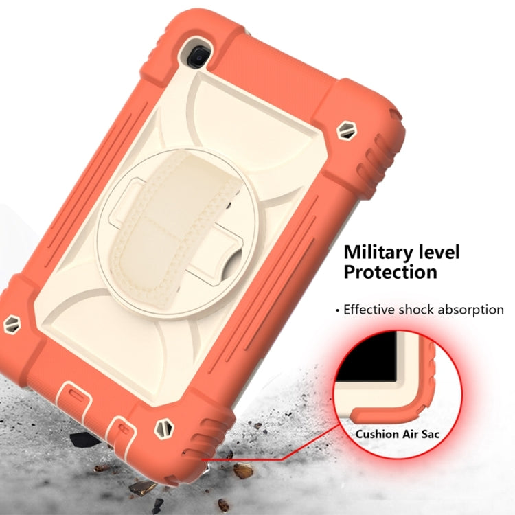 For Samsung Galaxy A7 Lite 8.7 2021 T220 / T225 Shockproof PC + Silicone Combination Case with Holder & Hand Strap & Shoulder Strap