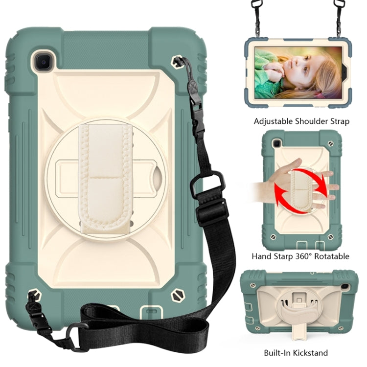 For Samsung Galaxy A7 Lite 8.7 2021 T220 / T225 Shockproof PC + Silicone Combination Case with Holder & Hand Strap & Shoulder Strap