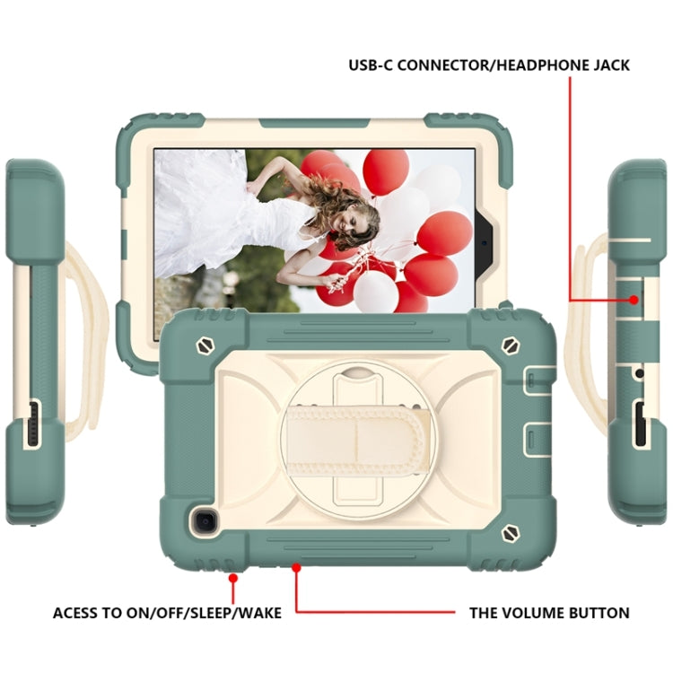 For Samsung Galaxy A7 Lite 8.7 2021 T220 / T225 Shockproof PC + Silicone Combination Case with Holder & Hand Strap & Shoulder Strap