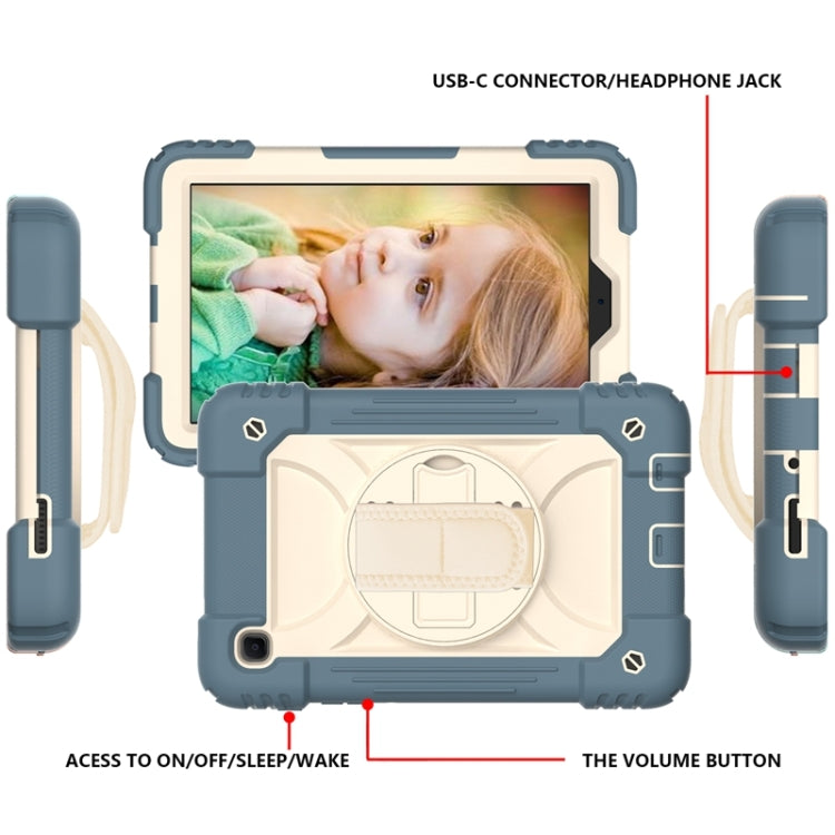 For Samsung Galaxy A7 Lite 8.7 2021 T220 / T225 Shockproof PC + Silicone Combination Case with Holder & Hand Strap & Shoulder Strap