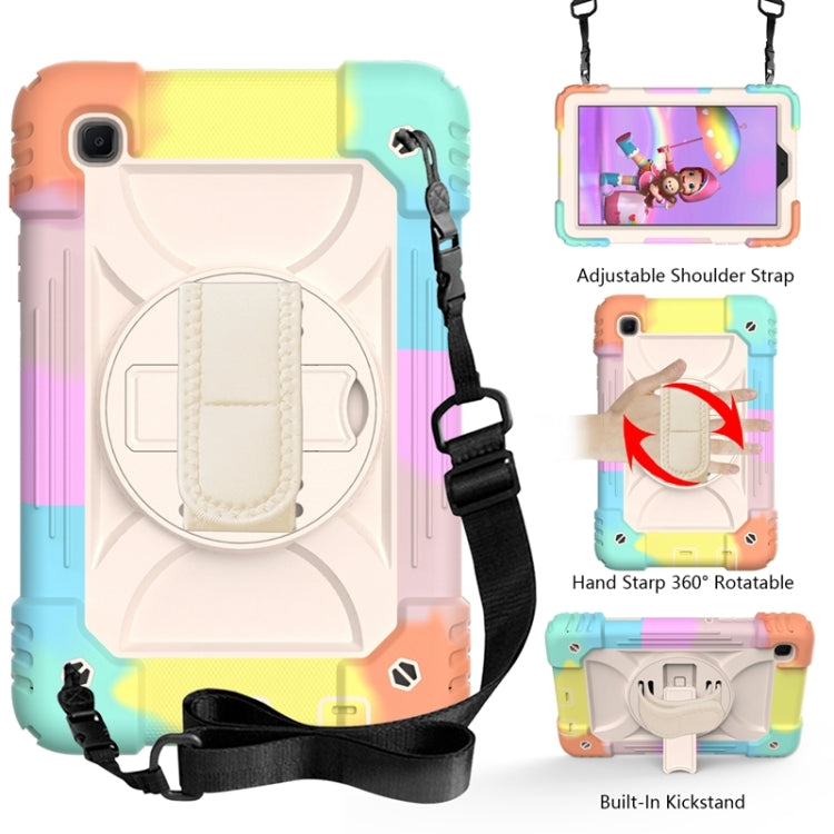 For Samsung Galaxy A7 Lite 8.7 2021 T220 / T225 Shockproof PC + Silicone Combination Case with Holder & Hand Strap & Shoulder Strap