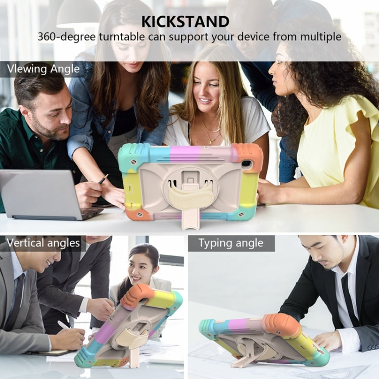 For Samsung Galaxy A7 Lite 8.7 2021 T220 / T225 Shockproof PC + Silicone Combination Case with Holder & Hand Strap & Shoulder Strap