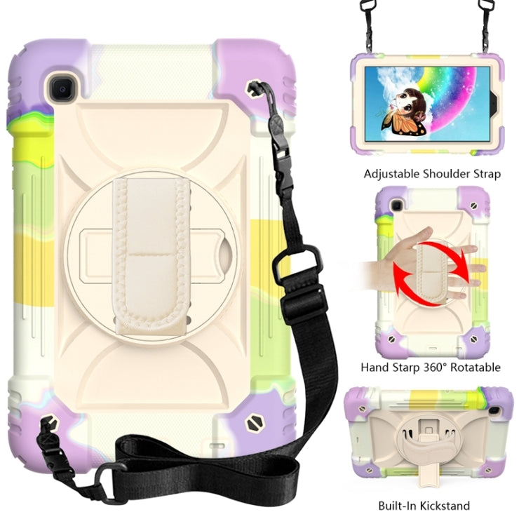 For Samsung Galaxy A7 Lite 8.7 2021 T220 / T225 Shockproof PC + Silicone Combination Case with Holder & Hand Strap & Shoulder Strap