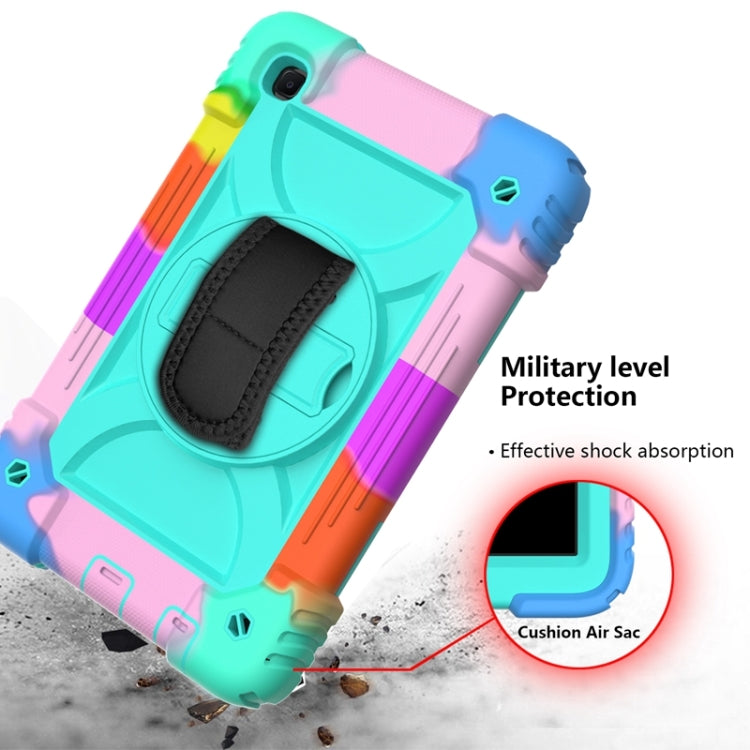 For Samsung Galaxy A7 Lite 8.7 2021 T220 / T225 Shockproof PC + Silicone Combination Case with Holder & Hand Strap & Shoulder Strap