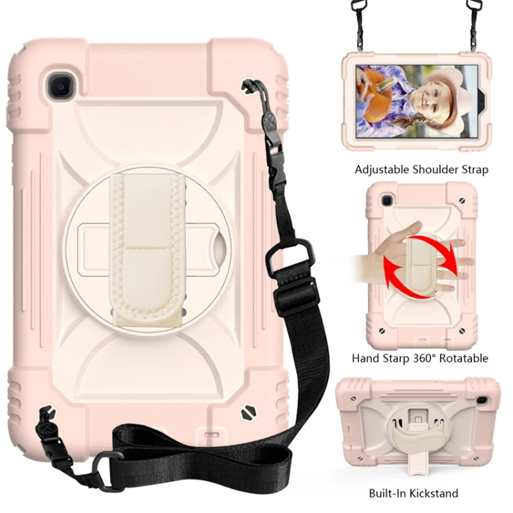 For Samsung Galaxy A7 Lite 8.7 2021 T220 / T225 Shockproof PC + Silicone Combination Case with Holder & Hand Strap & Shoulder Strap