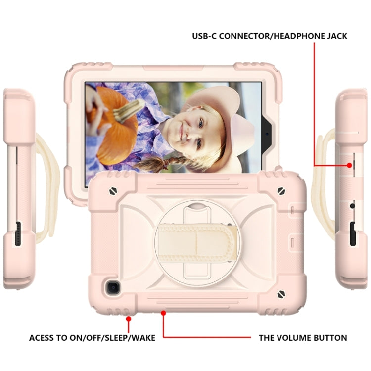 For Samsung Galaxy A7 Lite 8.7 2021 T220 / T225 Shockproof PC + Silicone Combination Case with Holder & Hand Strap & Shoulder Strap