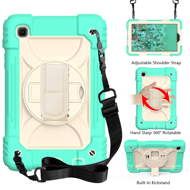 For Samsung Galaxy A7 Lite 8.7 2021 T220 / T225 Shockproof PC + Silicone Combination Case with Holder & Hand Strap & Shoulder Strap