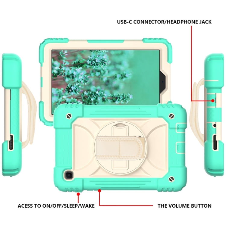 For Samsung Galaxy A7 Lite 8.7 2021 T220 / T225 Shockproof PC + Silicone Combination Case with Holder & Hand Strap & Shoulder Strap