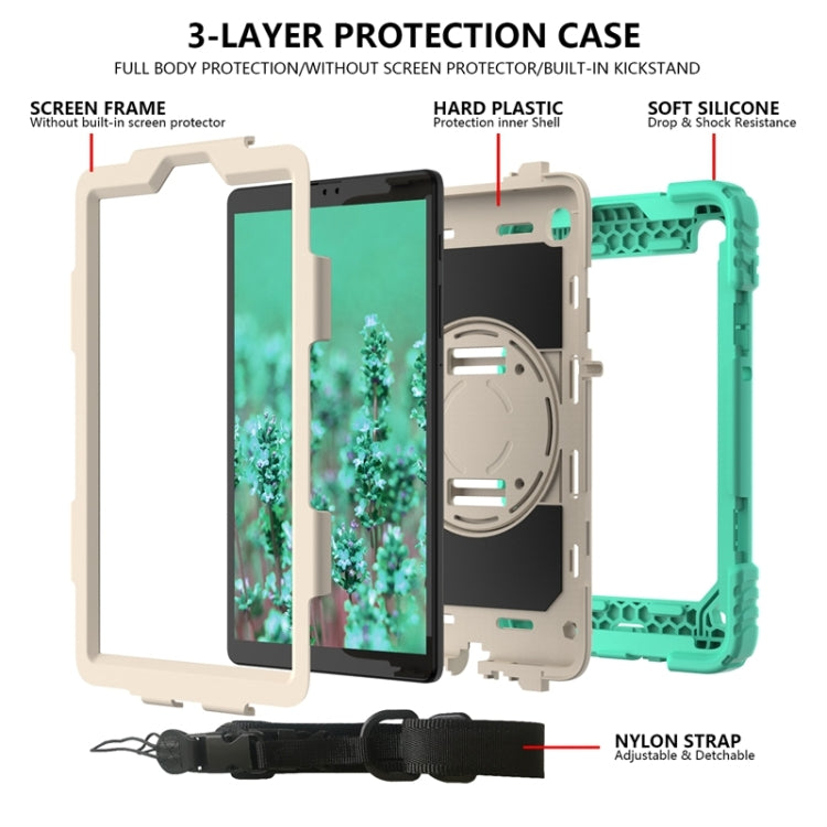 For Samsung Galaxy A7 Lite 8.7 2021 T220 / T225 Shockproof PC + Silicone Combination Case with Holder & Hand Strap & Shoulder Strap