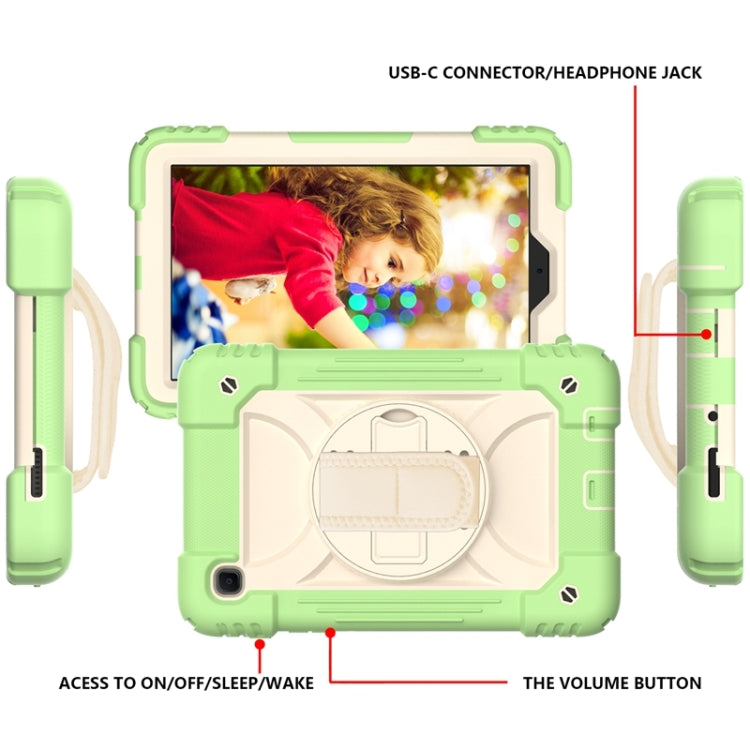 For Samsung Galaxy A7 Lite 8.7 2021 T220 / T225 Shockproof PC + Silicone Combination Case with Holder & Hand Strap & Shoulder Strap