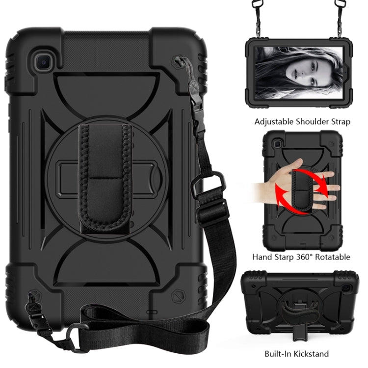 For Samsung Galaxy A7 Lite 8.7 2021 T220 / T225 Shockproof PC + Silicone Combination Case with Holder & Hand Strap & Shoulder Strap