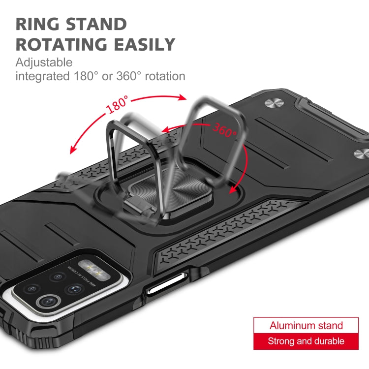For LG K52 Magnetic Armor Shockproof TPU + PC Case with Metal Ring Holder