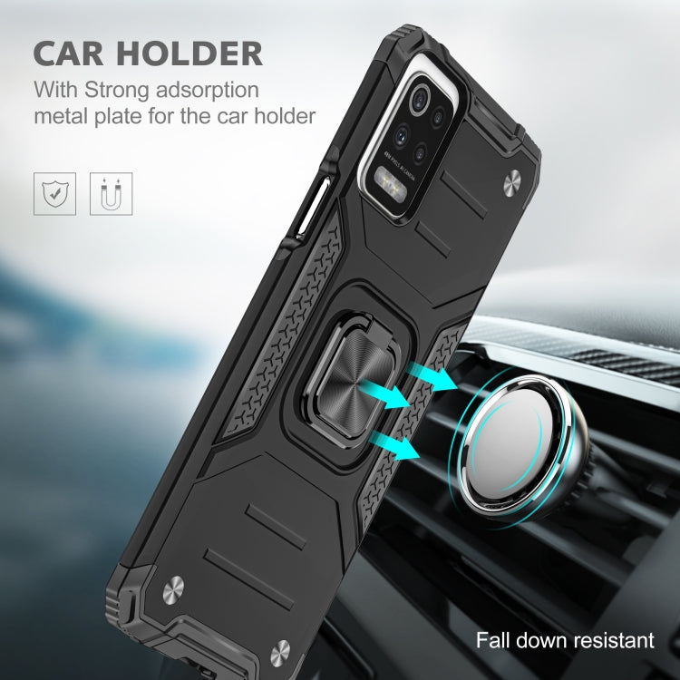 For LG K52 Magnetic Armor Shockproof TPU + PC Case with Metal Ring Holder