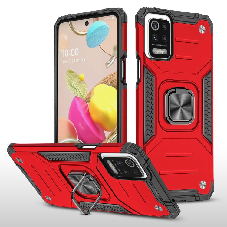 For LG K52 Magnetic Armor Shockproof TPU + PC Case with Metal Ring Holder