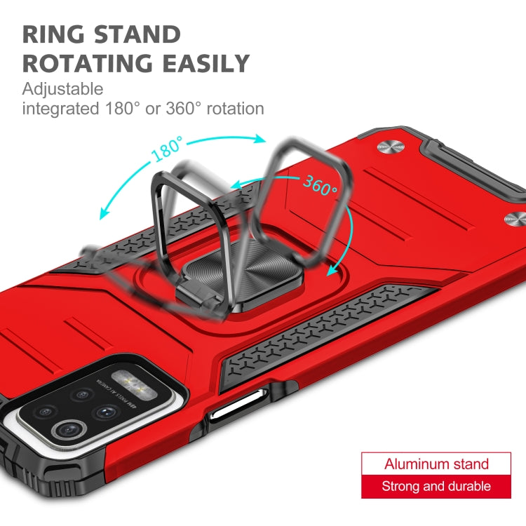 For LG K52 Magnetic Armor Shockproof TPU + PC Case with Metal Ring Holder