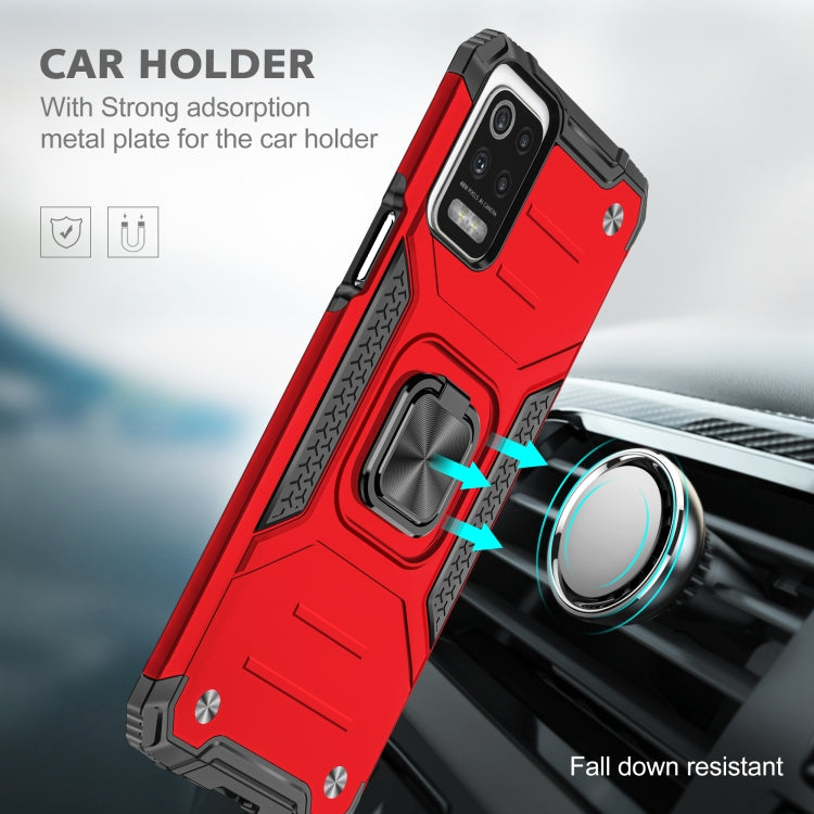 For LG K52 Magnetic Armor Shockproof TPU + PC Case with Metal Ring Holder