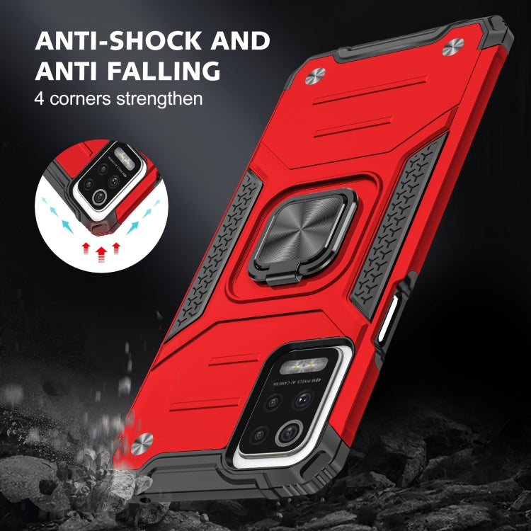 For LG K52 Magnetic Armor Shockproof TPU + PC Case with Metal Ring Holder