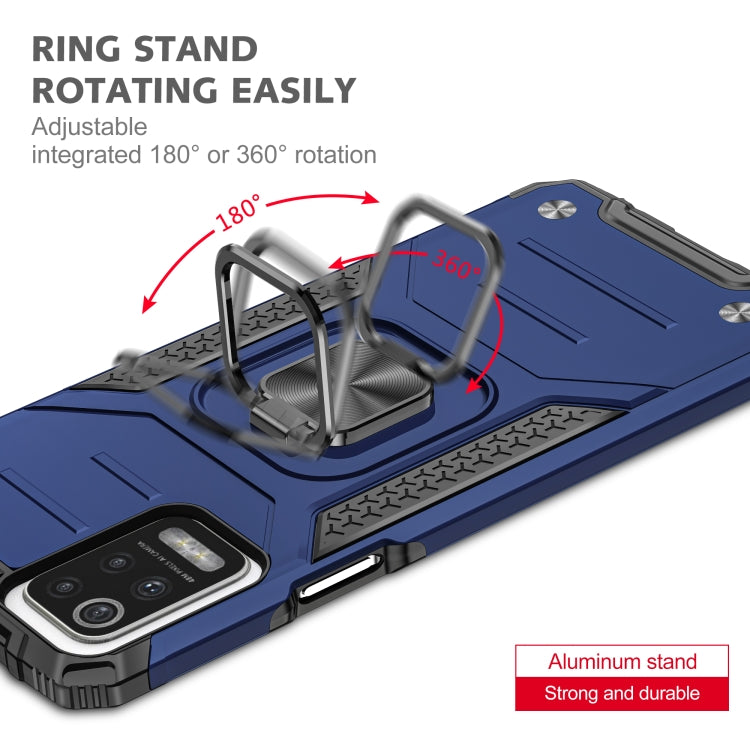 For LG K52 Magnetic Armor Shockproof TPU + PC Case with Metal Ring Holder