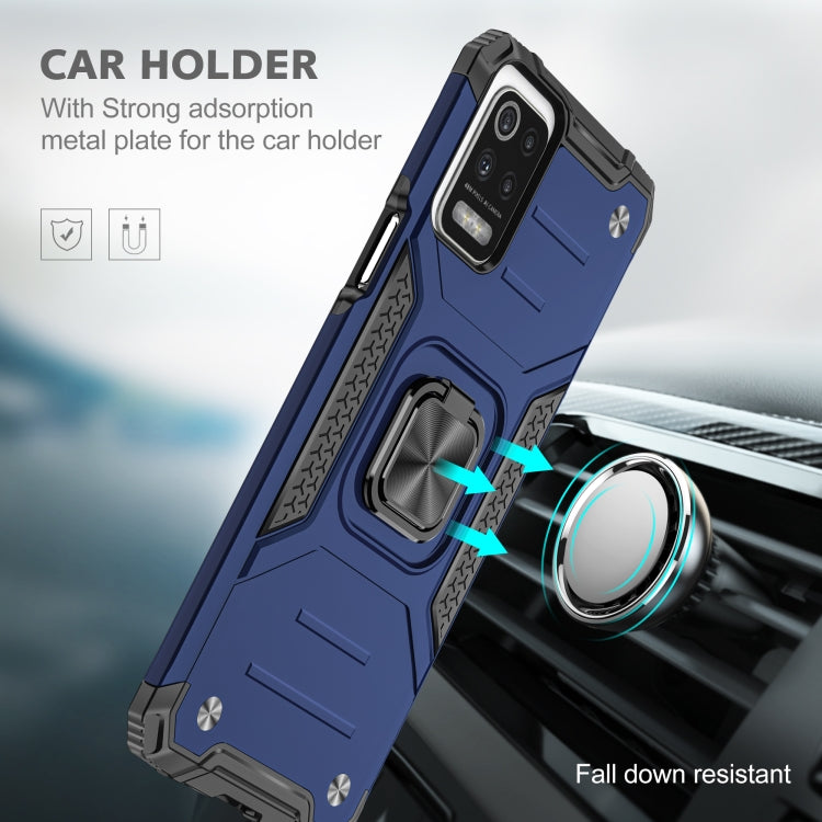 For LG K52 Magnetic Armor Shockproof TPU + PC Case with Metal Ring Holder