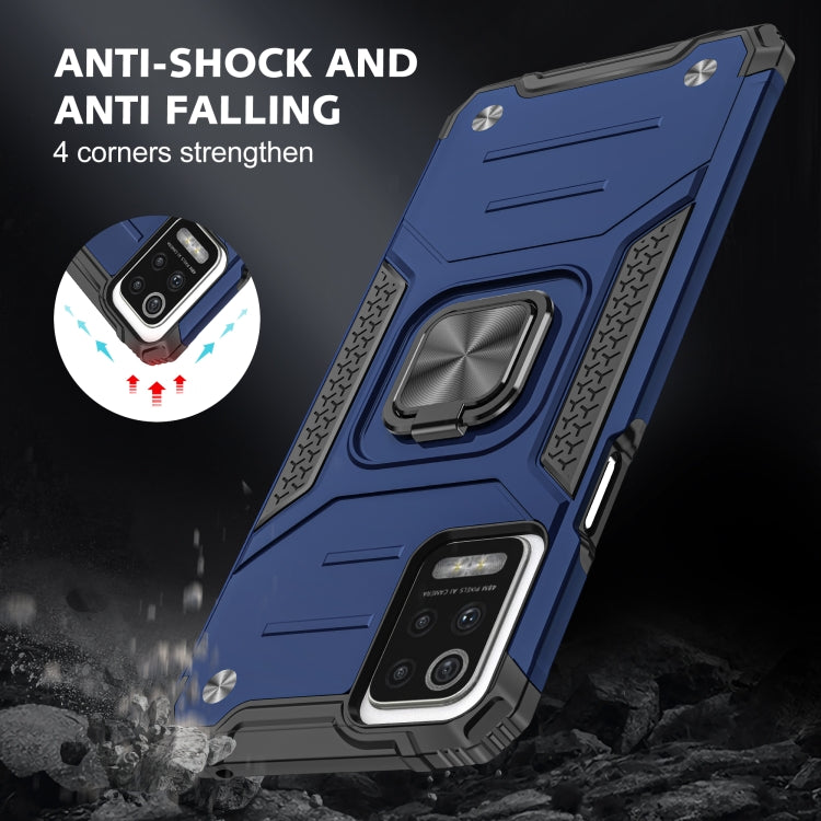For LG K52 Magnetic Armor Shockproof TPU + PC Case with Metal Ring Holder