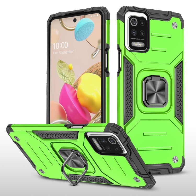For LG K52 Magnetic Armor Shockproof TPU + PC Case with Metal Ring Holder