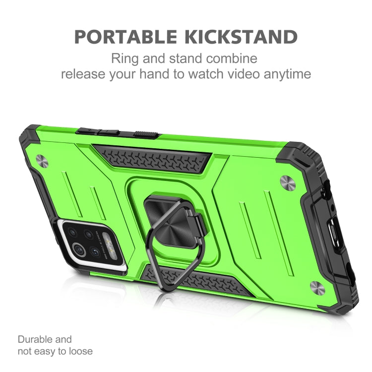 For LG K52 Magnetic Armor Shockproof TPU + PC Case with Metal Ring Holder
