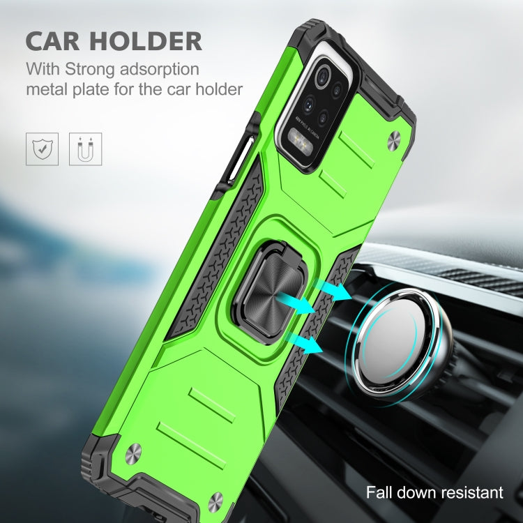 For LG K52 Magnetic Armor Shockproof TPU + PC Case with Metal Ring Holder