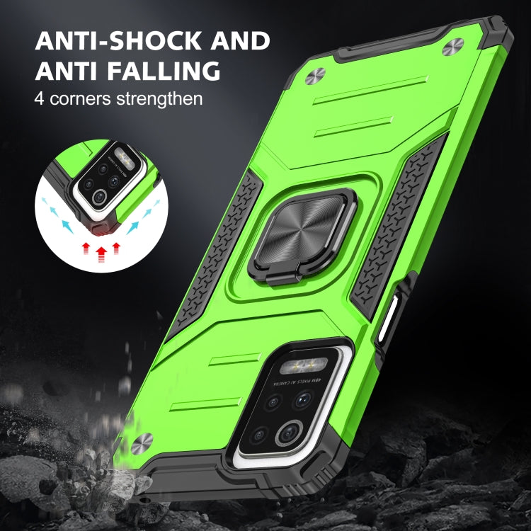 For LG K52 Magnetic Armor Shockproof TPU + PC Case with Metal Ring Holder