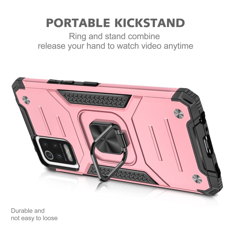 For LG K52 Magnetic Armor Shockproof TPU + PC Case with Metal Ring Holder