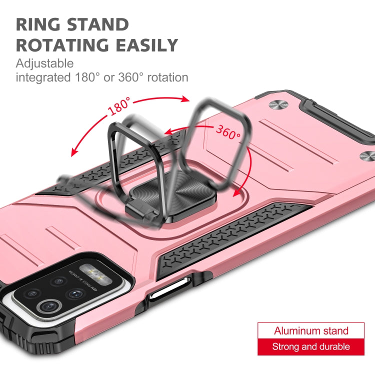 For LG K52 Magnetic Armor Shockproof TPU + PC Case with Metal Ring Holder