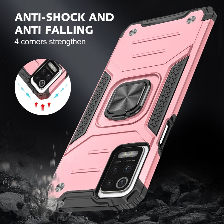 For LG K52 Magnetic Armor Shockproof TPU + PC Case with Metal Ring Holder