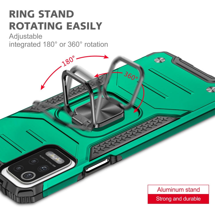 For LG K52 Magnetic Armor Shockproof TPU + PC Case with Metal Ring Holder