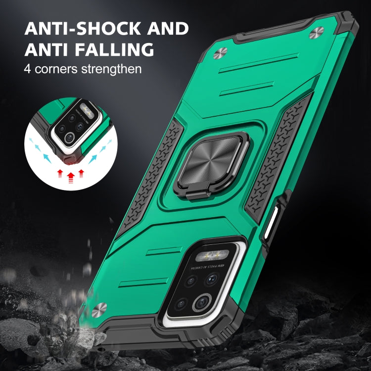 For LG K52 Magnetic Armor Shockproof TPU + PC Case with Metal Ring Holder