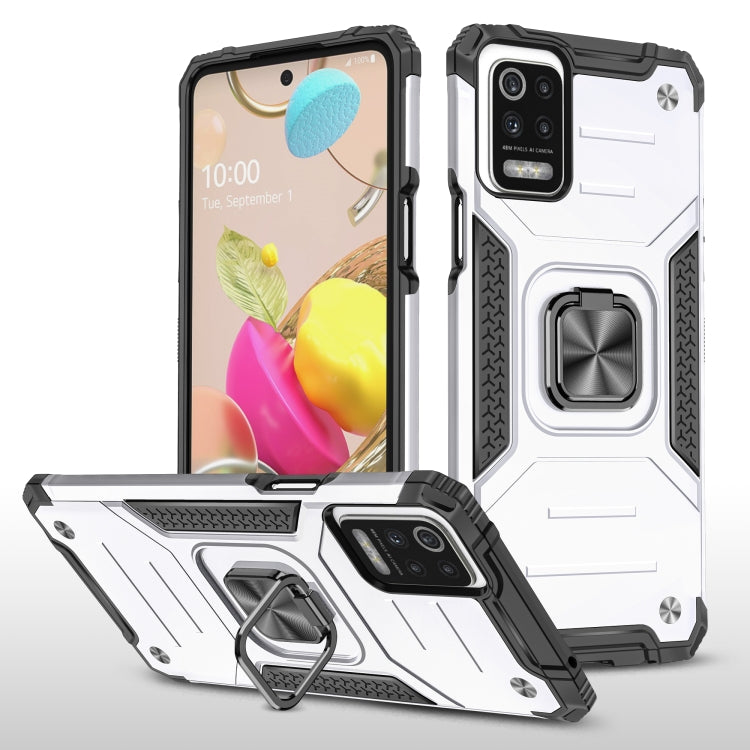 For LG K52 Magnetic Armor Shockproof TPU + PC Case with Metal Ring Holder