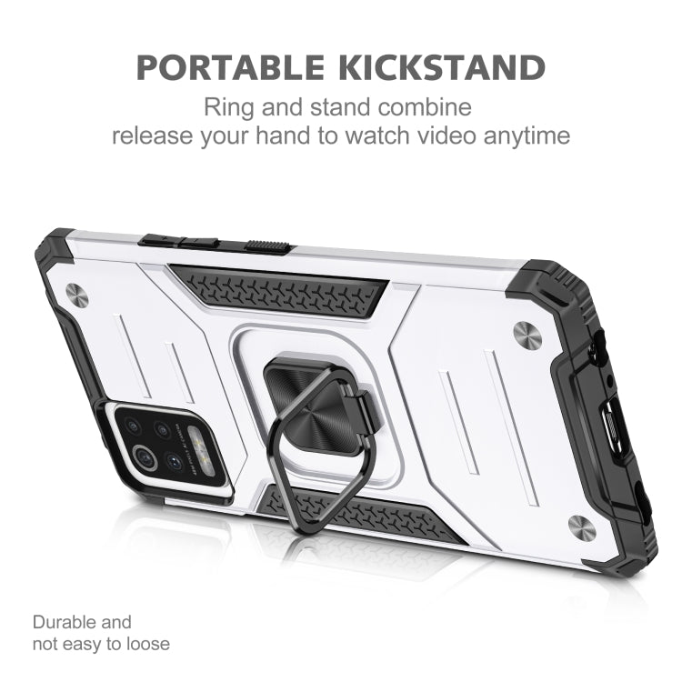 For LG K52 Magnetic Armor Shockproof TPU + PC Case with Metal Ring Holder