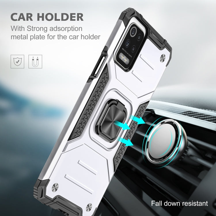 For LG K52 Magnetic Armor Shockproof TPU + PC Case with Metal Ring Holder