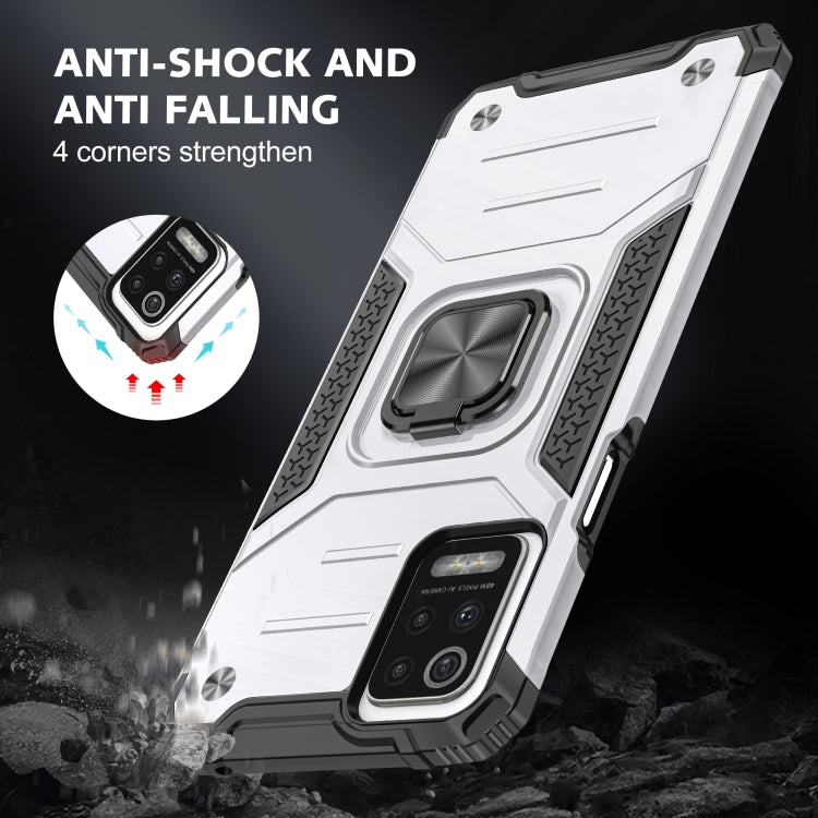For LG K52 Magnetic Armor Shockproof TPU + PC Case with Metal Ring Holder