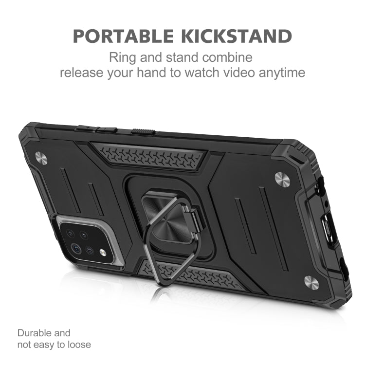 For LG K53 Magnetic Armor Shockproof TPU + PC Case with Metal Ring Holder