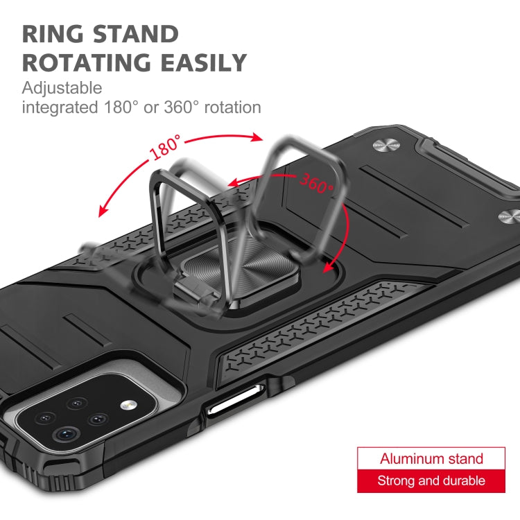For LG K53 Magnetic Armor Shockproof TPU + PC Case with Metal Ring Holder