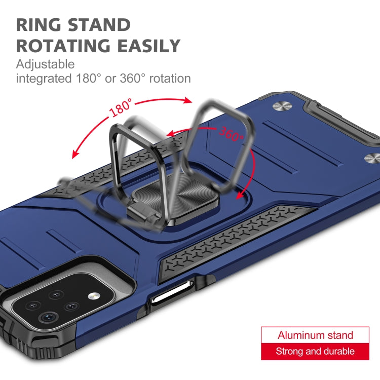 For LG K53 Magnetic Armor Shockproof TPU + PC Case with Metal Ring Holder