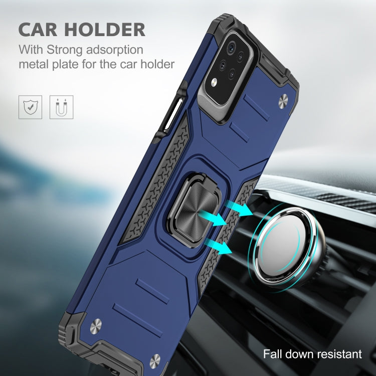 For LG K53 Magnetic Armor Shockproof TPU + PC Case with Metal Ring Holder