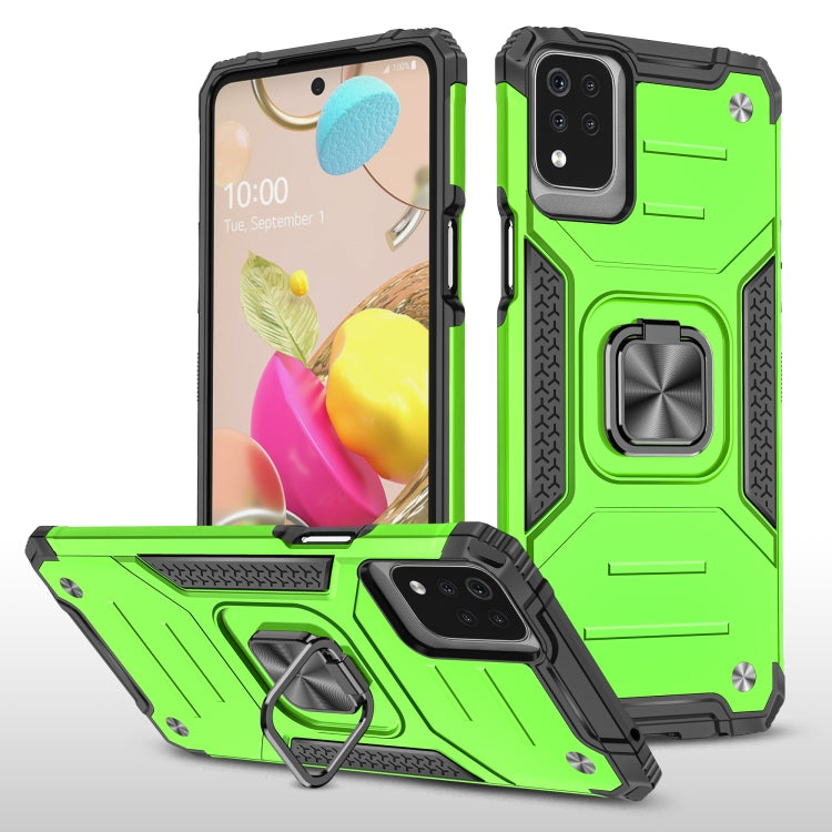 For LG K53 Magnetic Armor Shockproof TPU + PC Case with Metal Ring Holder