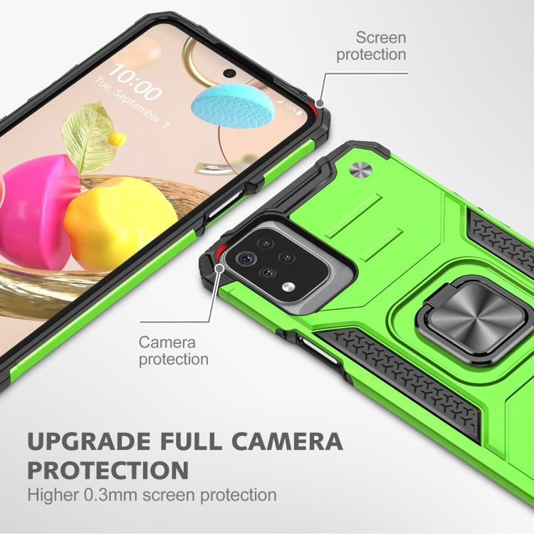 For LG K53 Magnetic Armor Shockproof TPU + PC Case with Metal Ring Holder