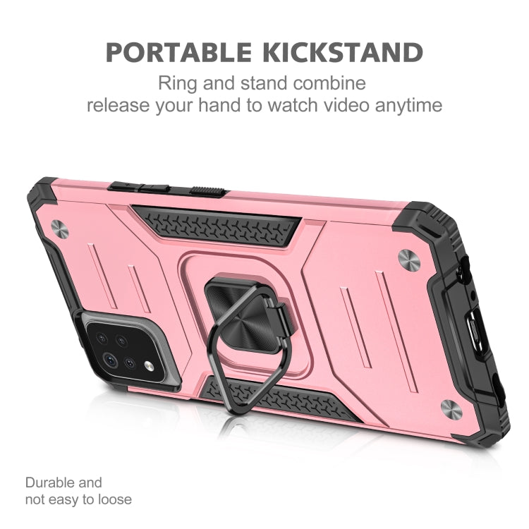 For LG K53 Magnetic Armor Shockproof TPU + PC Case with Metal Ring Holder